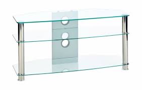 mmt 1250mm clear glass 3 shelf tv stand