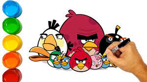 How to draw Angry Birds | Drawing all Angry Birds Characters step by step -  YouTube