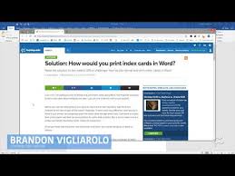 How To Format A Word Document For Printing On An Index Card Youtube