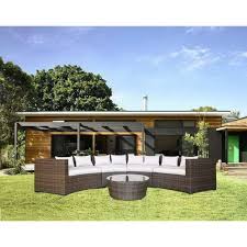 Semicircle Outdoor Sofa Brown With