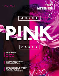 Pink Color Party Night Free Flyer Template Psd Freepsdflyer