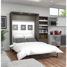 95 queen wall bed kit in bark gray
