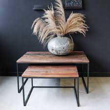 2 Piece Coffee Table Set Industrial