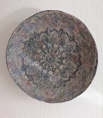 Large Paper Mache Wall Plate Vintage