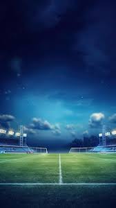 a football stadium with a blue sky and