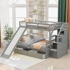 Gojane Gray Twin Over Full Bunk Bed