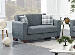 Barato Gray Convertible Loveseat By