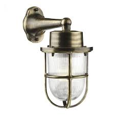 Antique Brass With Glass Shade Cage