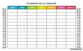 Plan out your weekly meals ahead of time to eat healthy food, save money and reduce your stress! Emploi Du Temps Planning Semaine Jours En Couleurs Stock Vector Adobe Stock