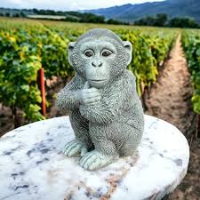 Chimpanzee Sculpture Concrete Monkey