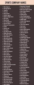 We have nicknames for couples, friends, boyfriends, women. Sports Company Names 200 Cool Sports Brand Names