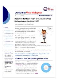 You must meet australian study, english another option is to contact an education agent, who can help with your visa application, course application, and answer any other questions. Reasons For Rejection Of Australia Visa Malaysia Application 2020 By Applyaustraliavisa Issuu