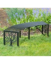 Curved Metal Bench Tree Of Life In