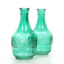 Green Glass Bottles Vases Pots