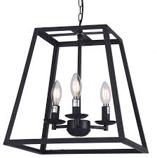 Raekor 14 Modern Black Iron Frame Square Cage Chain Hanging Chandelier Light Transitional Chandeliers By Pf Accessories