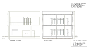 Here presented 45+ plan elevation section drawing images for free to download, print or share. Front Elevation And Section Plan Autocad Drawing Of 2 Bhk G 1 House Download The Autocad Drawing File Cadbull