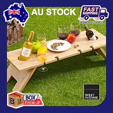 85cm Bamboo Picnic Table With Wine