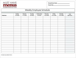 Weekly Work Schedule Template Printable Mediaschool Info