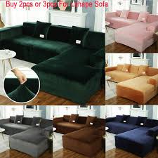 plush velvet l shape sofa slipcover