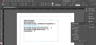 indesign table of contents how to