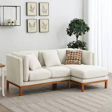 Linen Modern And Rustic Sectional Sofa