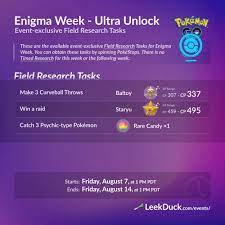 Enigma Week - Week 2 Ultra Unlock - Leek Duck | Pokémon GO News and  Resources