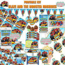 + you can choose 5×7 or 4×6 for your file size. Printable And Editable Kit Blaze And The Monster Machines Party Hat Toppers Wrappers Invitations Boxes Pennants Br Diy Candy Cards Birthday Candy Candy Stickers