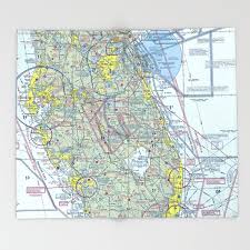 Florida Vfr Sectional Throw Blanket By Wiltwilde