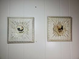 Vintage Tin Ceiling Tile Rooster Wall