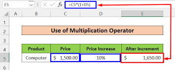 how to multiply by percene in excel