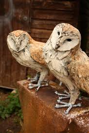 Ceramic Owl Bird Sculpture