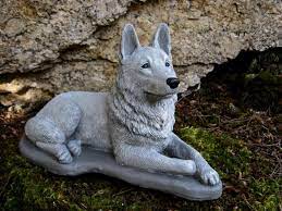 German Shepherd Statue Concrete Dog