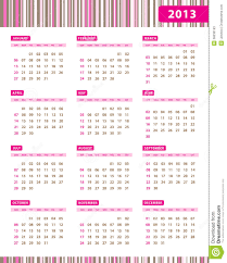 Annual Calendar For 2013 Year Stock Vector Illustration Of