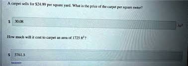 carpet sells for 24 99 per square yard
