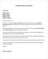 12 Sample Affidavit Of Support Letters Pdf