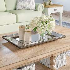 Grey Glass Tray Coffe Table Decor