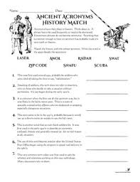 Acronyms Handout And Worksheets Set Middle And High School