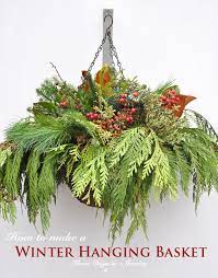 how to make a winter hanging basket