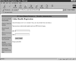 Screen Shot Online Benefits Registration Step 2 The