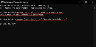 how to rename file on command prompt