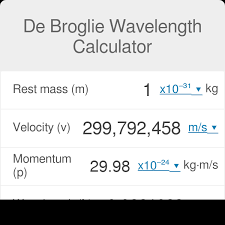 de broglie wavelength calculator