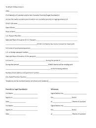 minor travel consent form fill out