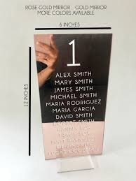 Acrylic Wedding Signs Seating Chart Alternate Rose Gold