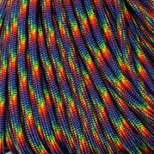 3x100 Ft 550 Paracord Dark Rainbow Made In