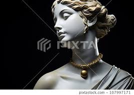 statue with jewelry bust of woman