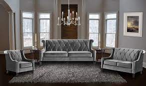Midcentury Gray Velvet 3 Seater Sofa