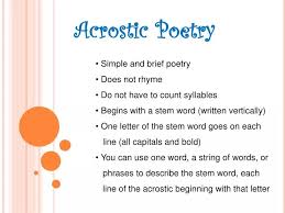 acrostic poetry powerpoint presentation