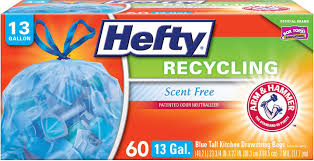 Hefty Trash Bags For The Recycling Bin Blue 13 Gallon