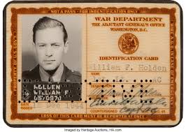 Make online payments and more at myecp.com A William Holden Military Id Card And Signed Items 1940s Lot 46052 Heritage Auctions