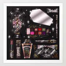 goth makeup collection art print by